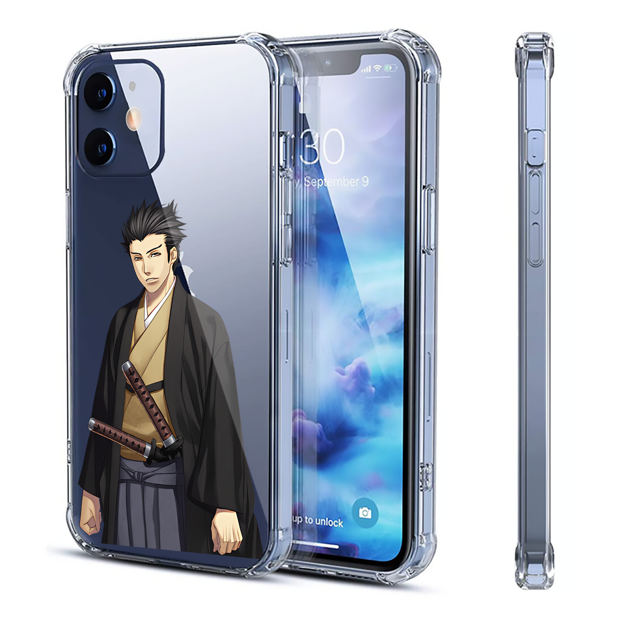（画像用） ぎんたま 坂田銀時（さかたぎんとき） 神楽 志村新八（しむら しんぱち） GINTAMA Sakata Gintoki Kagura Shimura Shinpachi 【iPhone 12シリーズ対応】透明スマホケース（クリアソフトケース）